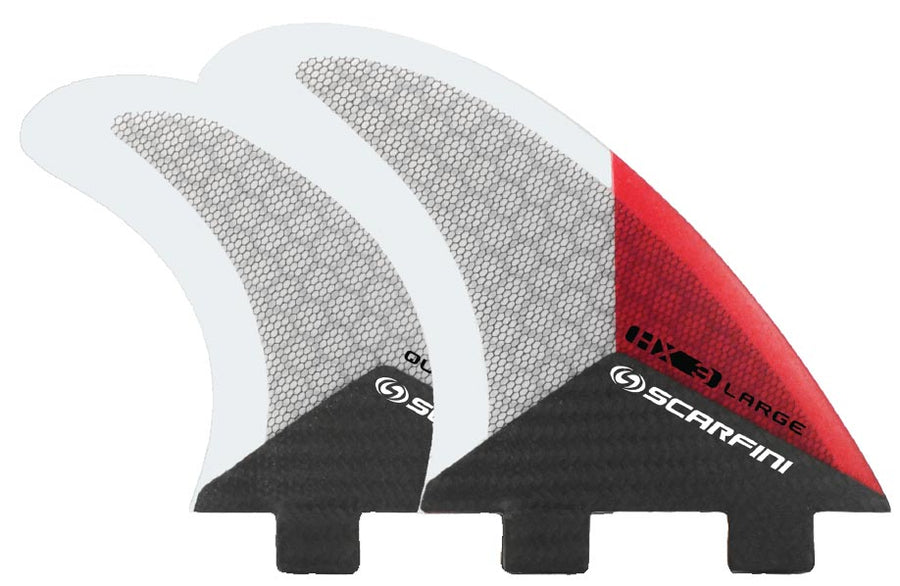 Scarfini Fins - HX3-Quad - Red - (FCS) Medium/Large